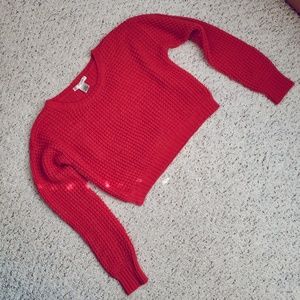 Say what? Cropped knit sweater